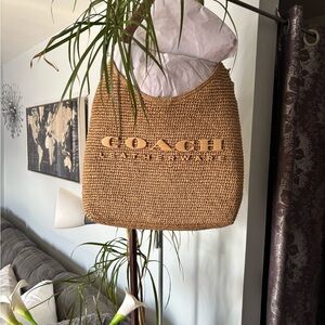 Coach Tan Woven Leatherware Bag